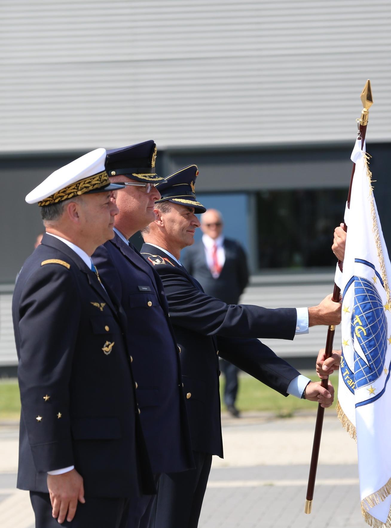 Handing over the flag