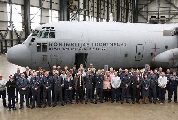 Dutch Hercules in hangar, pictured by Dutch MoD