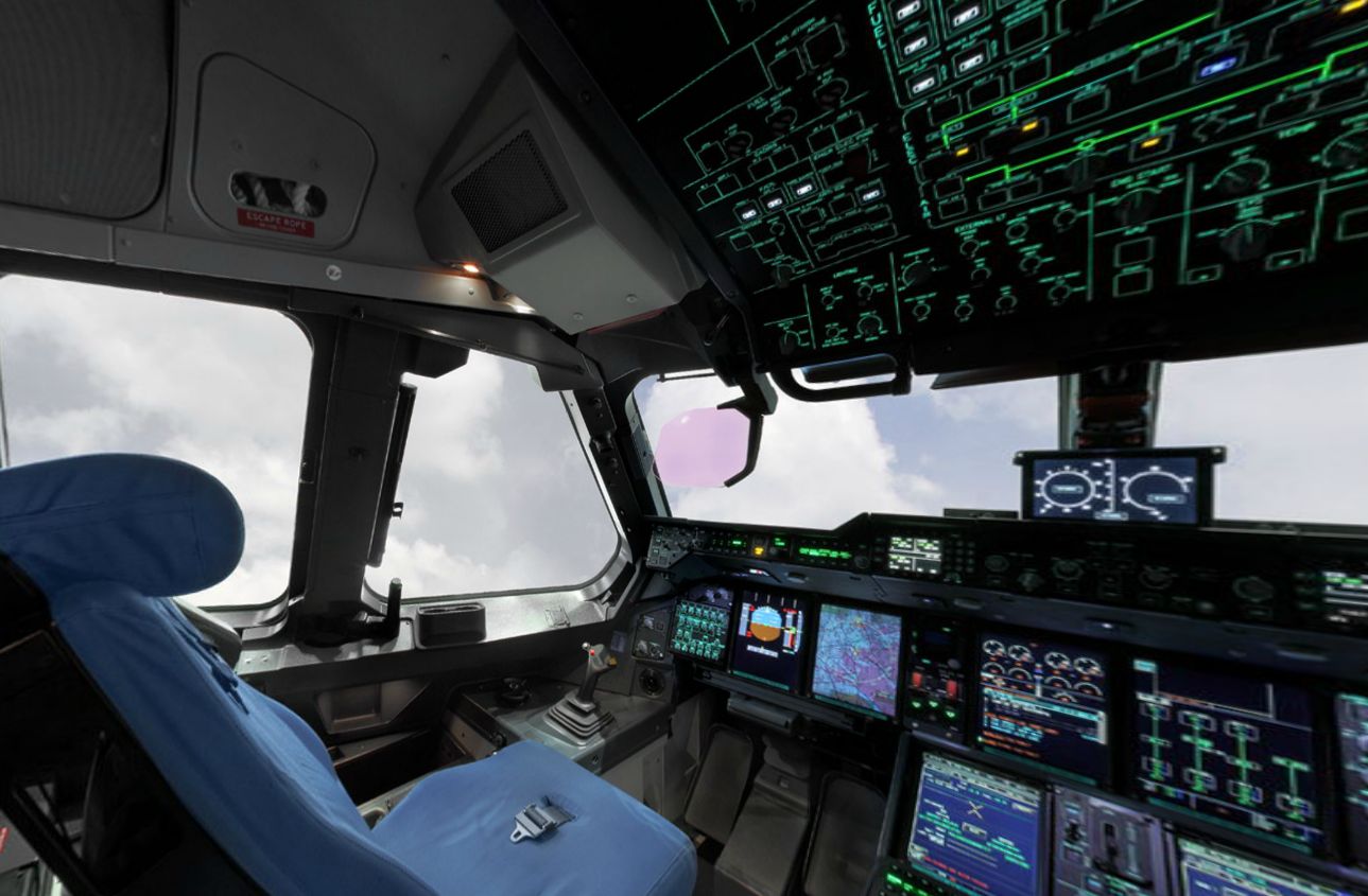 Pilots seat in A400M cockpit