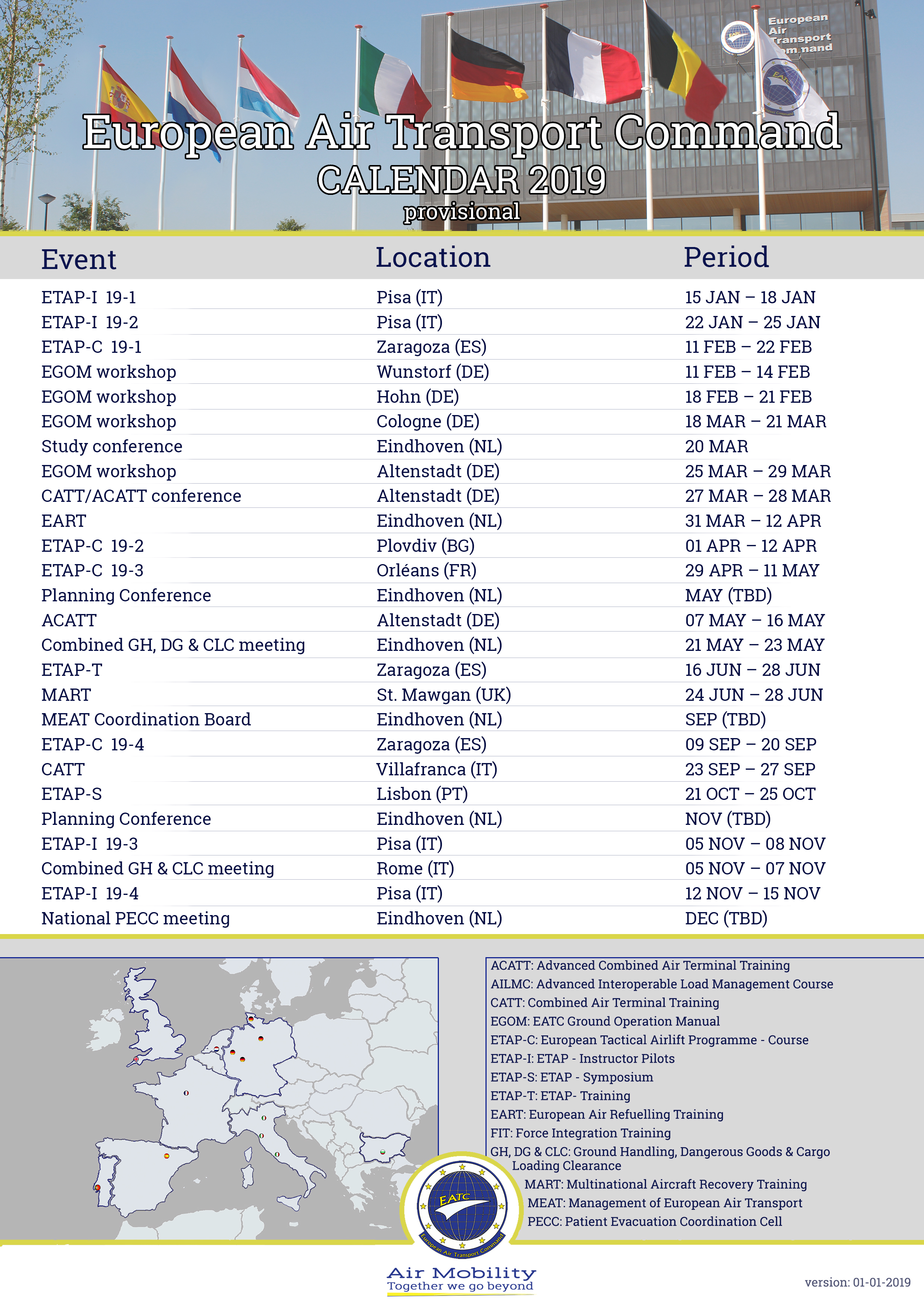 The EATC calendar 2019 is launched!