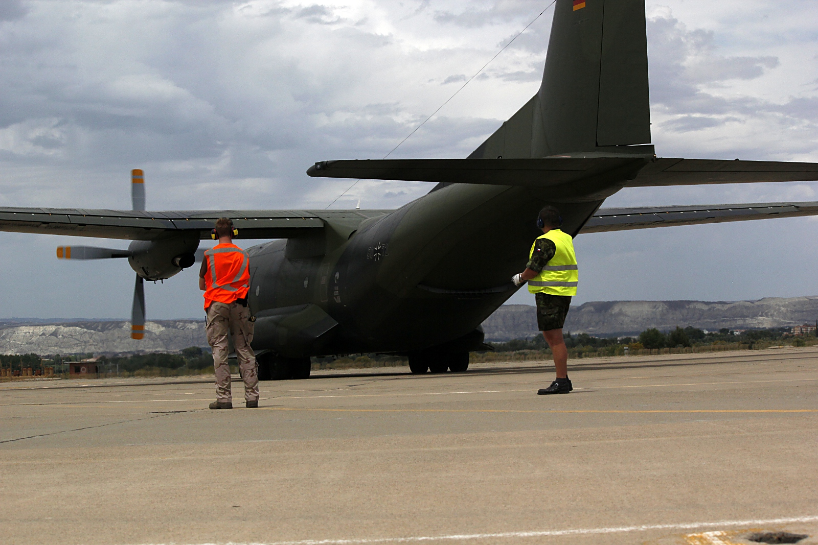 German C160 Transall rolling to take-off position in Zaragoza